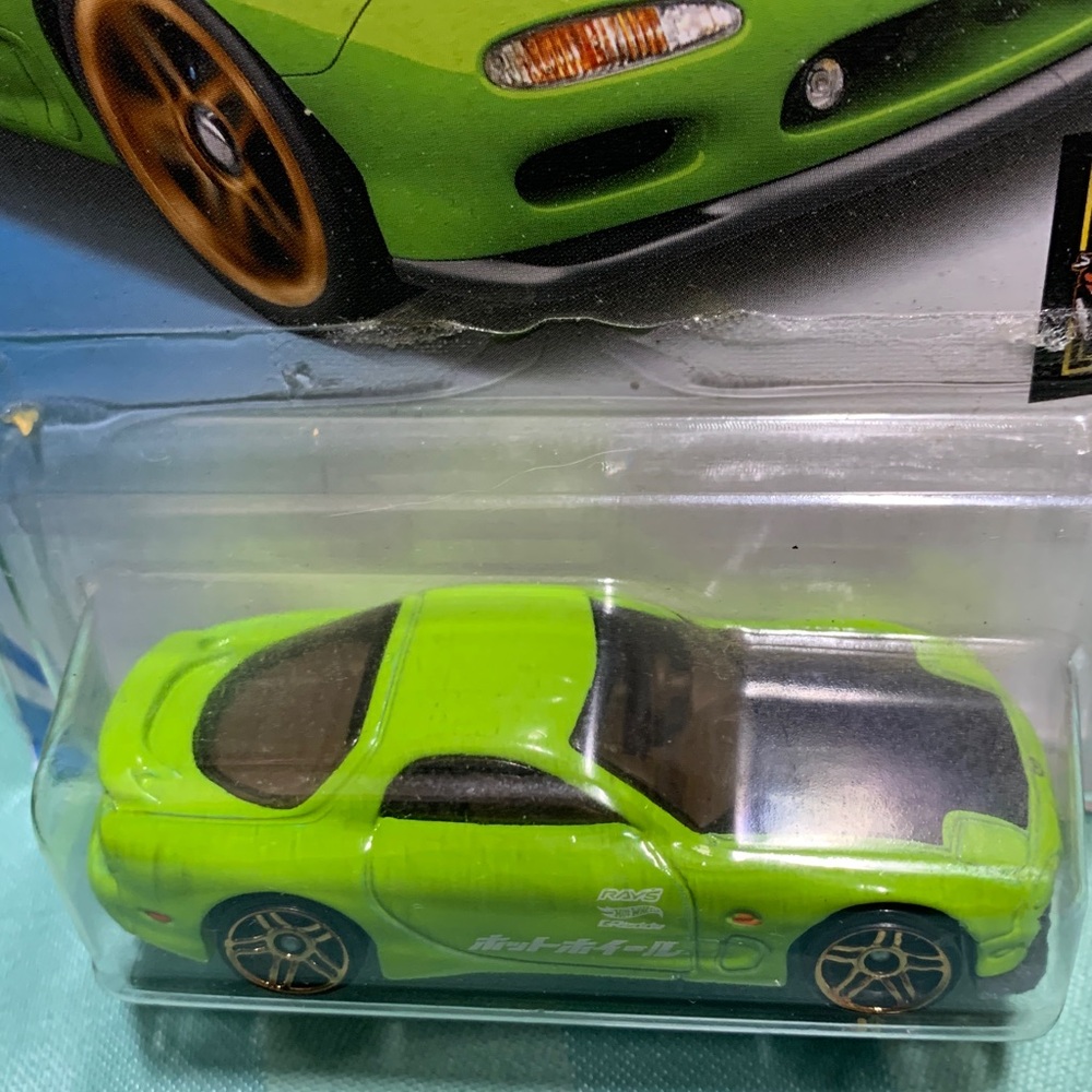 95 Mazda RX-7 Nightburnerz Green Hot Wheels Toy Car - Picture 3 of 9